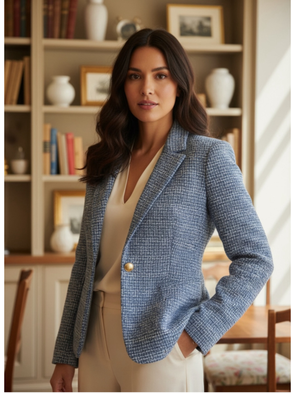 The Blazer That Makes Everything Look Expensive | Blue Tweed XS NWT